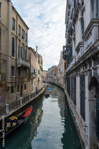 Beautiful Venice waterway at winter