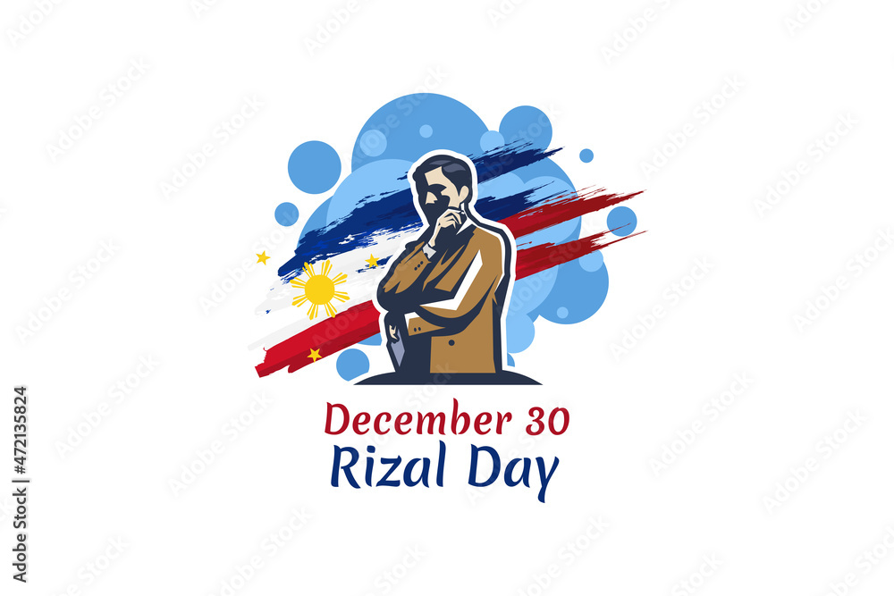 Fototapeta premium December 30, Happy Rizal Day Vector Illustration. Suitable for greeting card, poster and banner.