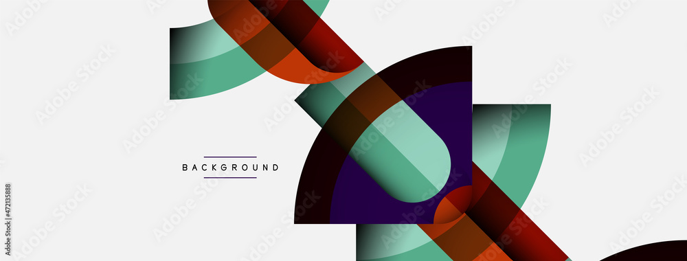 Geometric abstract background. Round shapes, circles, lines composition for wallpaper banner background or landing page Geometric abstract background. Round shapes, circles, lines composition for wallpaper banner background or landing page