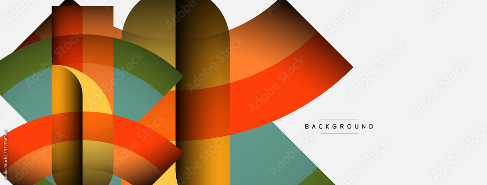 Geometric abstract background. Round shapes, circles, lines composition for wallpaper banner background or landing page Geometric abstract background. Round shapes, circles, lines composition for wallpaper banner background or landing page