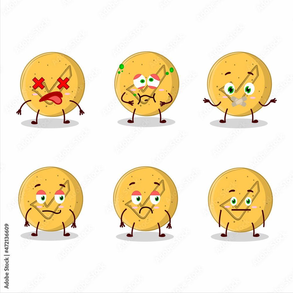 Dalgona candy agree cartoon character with nope expression Dalgona candy agree cartoon character with nope expression