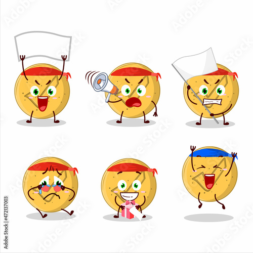 Mascot design style of dalgona candy agree character as an attractive supporter