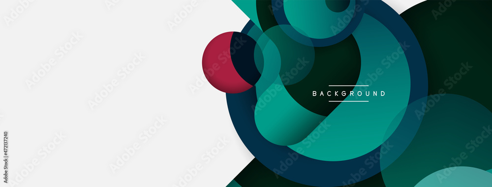 Vector round shapes circles minimal geometric background. Vector illustration for wallpaper banner background or landing page Vector round shapes circles minimal geometric background. Vector illustration for wallpaper banner background or landing page