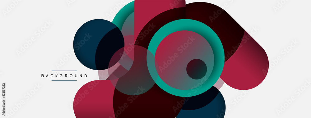 Circle and round shapes abstract background. Vector illustration for wallpaper banner background or landing page Circle and round shapes abstract background. Vector illustration for wallpaper banner background or landing page