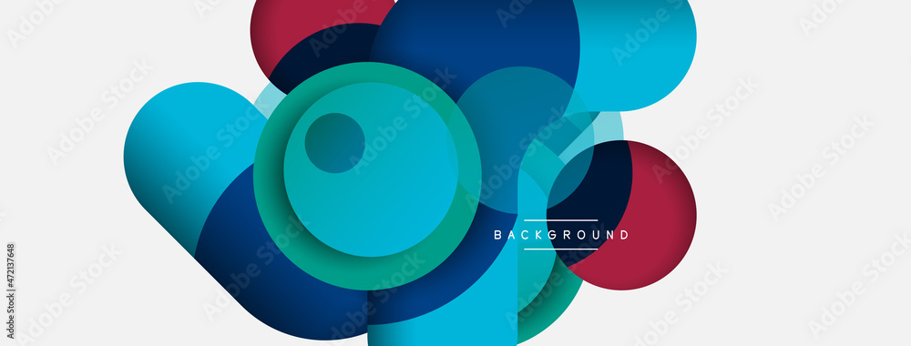 Vector round shapes circles minimal geometric background. Vector illustration for wallpaper banner background or landing page Vector round shapes circles minimal geometric background. Vector illustration for wallpaper banner background or landing page