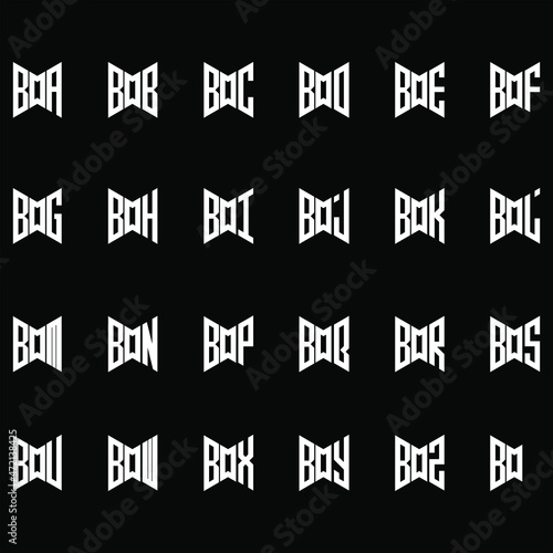 BDA to BDZ letter logo creative design, Multiple triple letter logo design