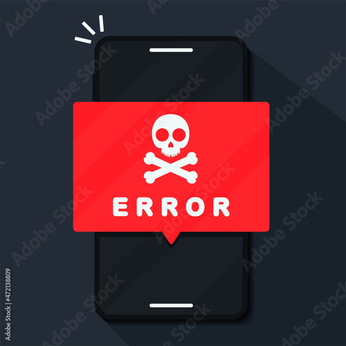 Mobile phone virus alert. Illustration vector