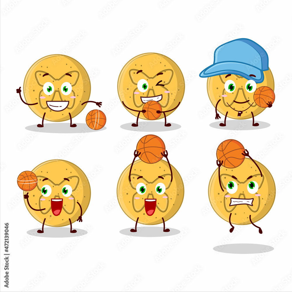 Talented dalgona candy butterfly cartoon character as a basketball athlete Talented dalgona candy butterfly cartoon character as a basketball athlete