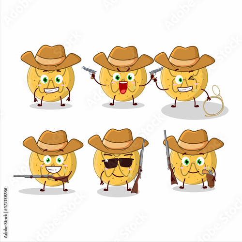 Cool cowboy dalgona candy butterfly cartoon character with a cute hat