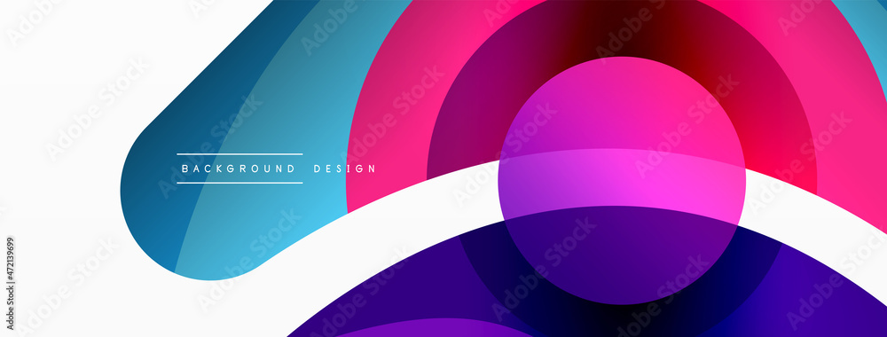 Abstract background with color geometric shapes. Beautiful minimal backdrop with round shapes circles and lines. Geometrical design. Vector illustration Abstract background with color geometric shapes. Beautiful minimal backdrop with round shapes circles and lines. Geometrical design. Vector illustration