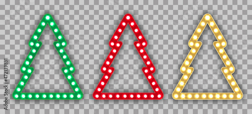 vector retro billboard and christmas tree on transparent background for your text,illustration EPS10.