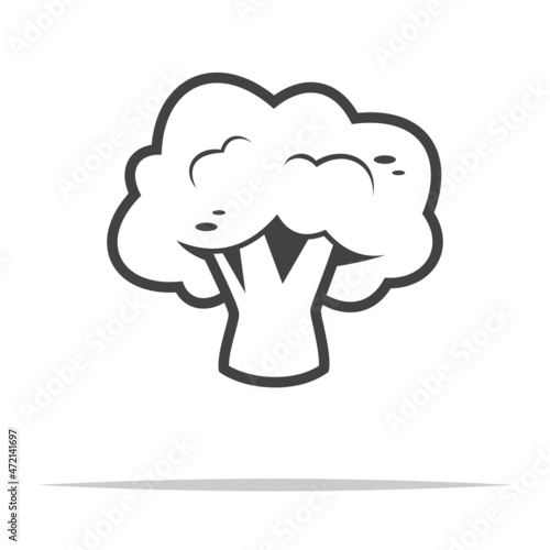 Single cauliflower icon transparent vector isolated