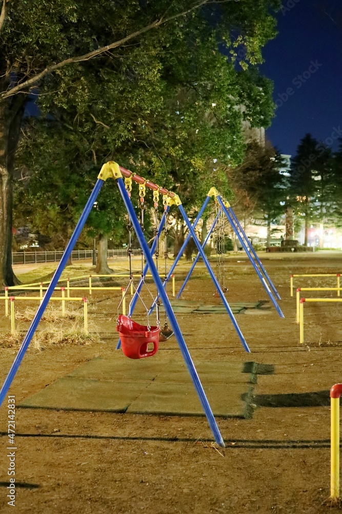 Sendai City, Miyagi Prefecture Japan, November 2021. Playset in the park.
Concept: The tranquility of the park at night Sendai City, Miyagi Prefecture Japan, November 2021. Playset in the park.
Concept: The tranquility of the park at night