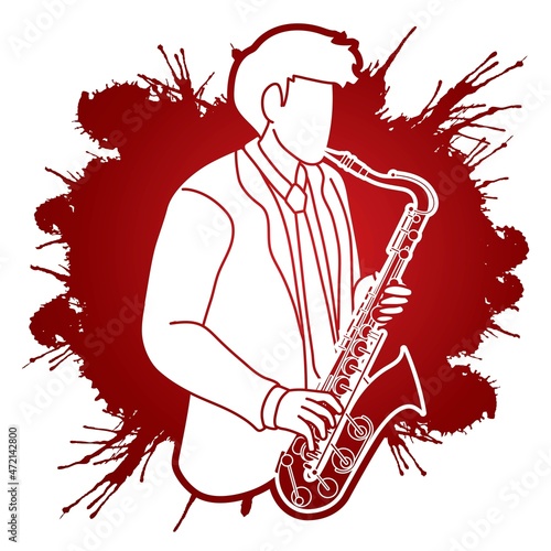 Saxophone Musician Orchestra Instrument Graphic Vector