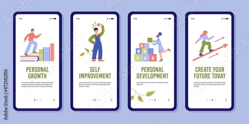 Personal growth, self development and training a set mobile phone apps