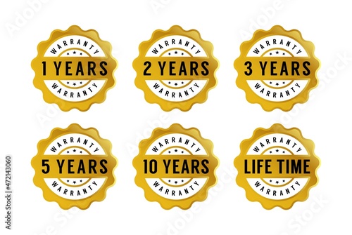 Set of warranty label stamp seal logo design template