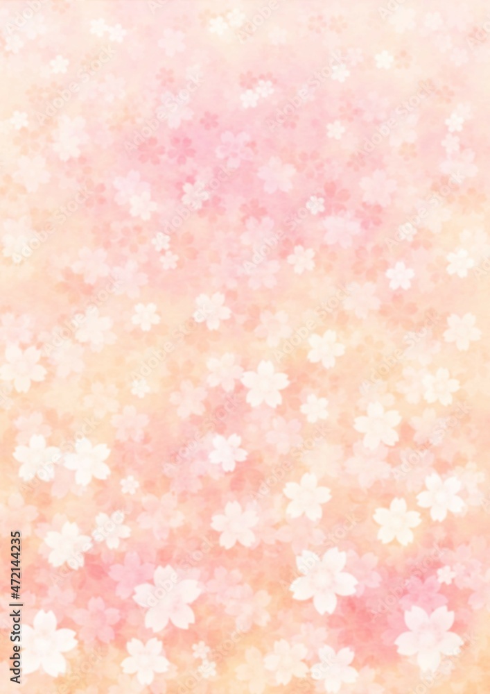 淡い色合いの桜の花の背景イラスト