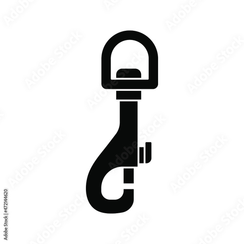 Carabiner icon. Safety hook or carabiner hook. Vector illustration