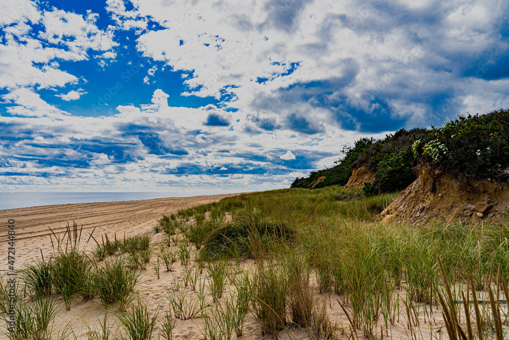 Eastern Long island landscape of sand dunes and sky