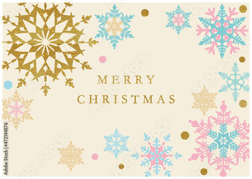 北欧風クリスマス_雪の結晶_フレーム