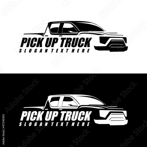 pick up truck logo design vector	