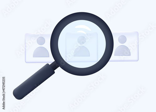 3d personnel selection for the position. Search, recruiting and analysis of professional qualities and skills. Choice qualified employee. Recruitment of candidates for job or open vacancy. Vector