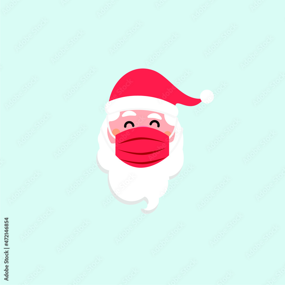 Santa claus head wear masker christmas new year winter holiday merry christmas greeting card vector happy christmas background elements father christmas frost freeze wintertime invitation card Santa claus head wear masker christmas new year winter holiday merry christmas greeting card vector happy christmas background elements father christmas frost freeze wintertime invitation card