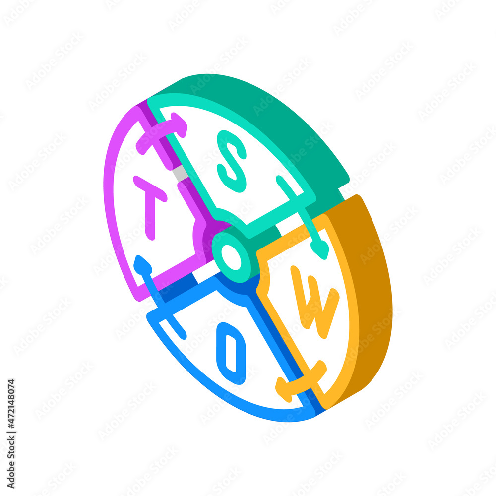 swot analysis isometric icon vector. swot analysis sign. isolated symbol illustration swot analysis isometric icon vector. swot analysis sign. isolated symbol illustration