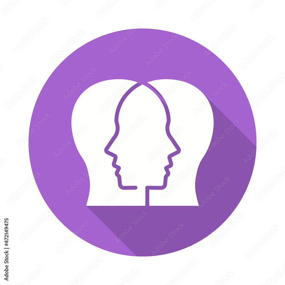 Sympathy icon with long shadow for graphic and web design. Sympathy icon with long shadow for graphic and web design.