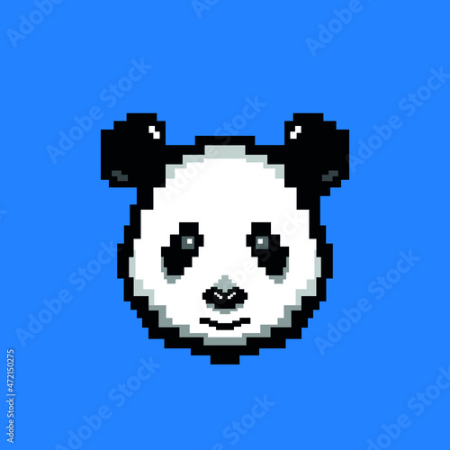 panda head pixel art