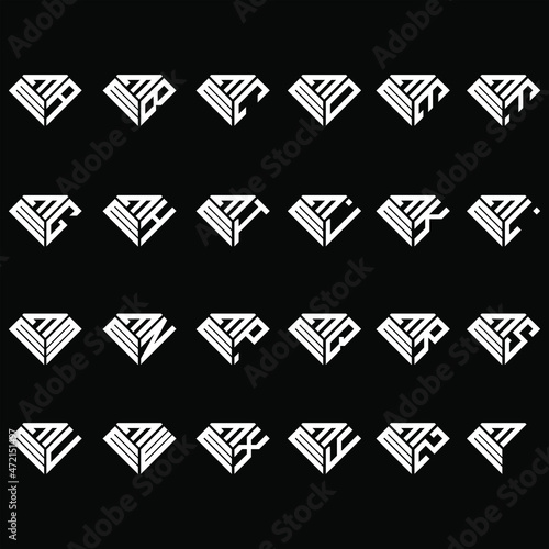 MMA to MMZ letter logo creative design, Multiple triple letter logo design