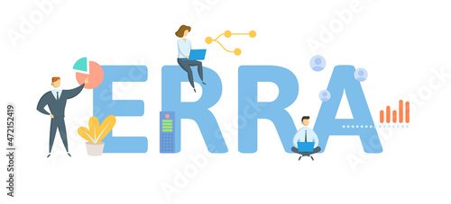 ERRA, Energy Regulators Regional Association. Concept with keyword, people and icons. Flat vector illustration. Isolated on white.