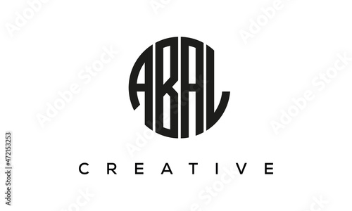 Letters ABAL creative circle logo design vector, 4 letters logo photo