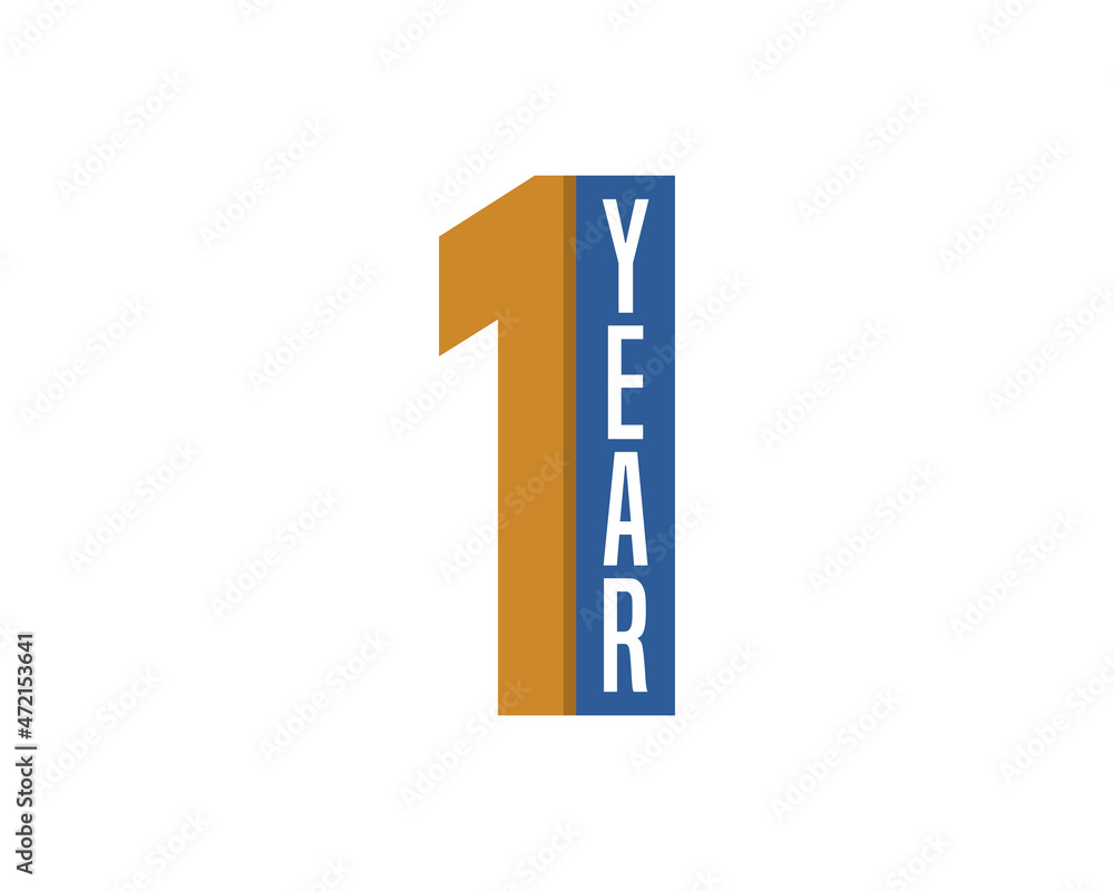 1 year anniversary logo with elegant style and gold color 1 year anniversary logo with elegant style and gold color
