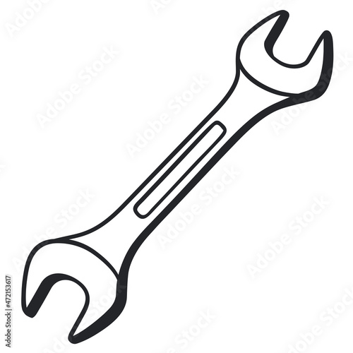 wrench black and white illustration