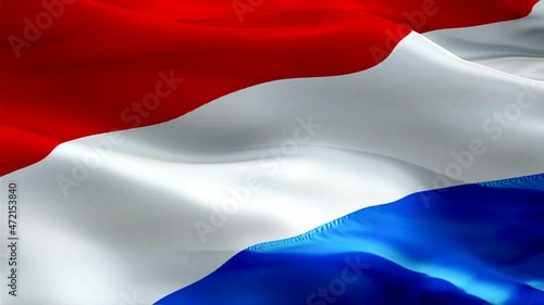Luxembourg flag. 3d Luxembourg sign waving video. Flag of Luxembourg seamless loop animation silk HD Background. Luxembourg tourism flag Closeup 1080p HD video for Independence Day,Victory day
 photo