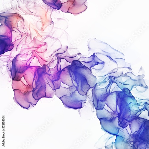Abstract blue pink liquid fluid art alcohol inks splash background 