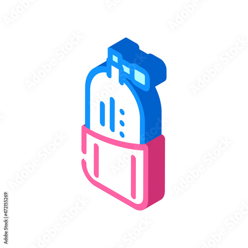 oxygen cylinder isometric icon vector. oxygen cylinder sign. isolated symbol illustration