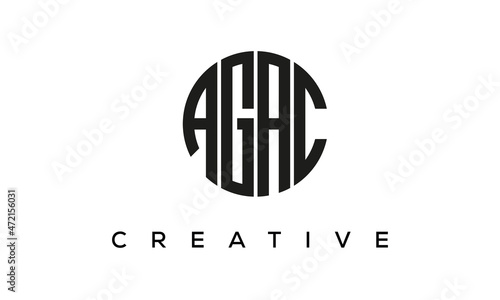 Letters AGAC creative circle logo design vector, 4 letters logo photo