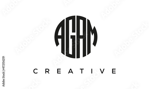 Letters AGAM creative circle logo design vector, 4 letters logo photo