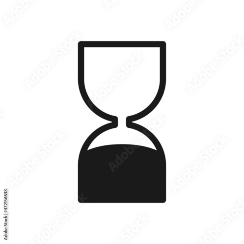 Best Before End of Date icon. BBE symbol for cosmetics products. Expiration date. Black hourglass icon. Editable stroke. Vector illustration isolated on white background.
