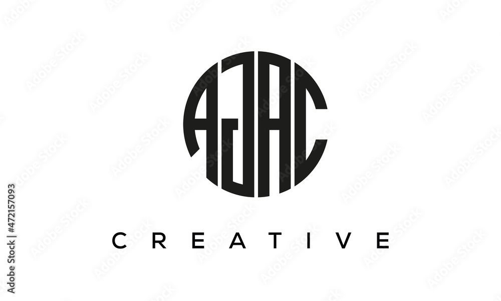 Letters AJAC creative circle logo design vector, 4 letters logo Letters AJAC creative circle logo design vector, 4 letters logo