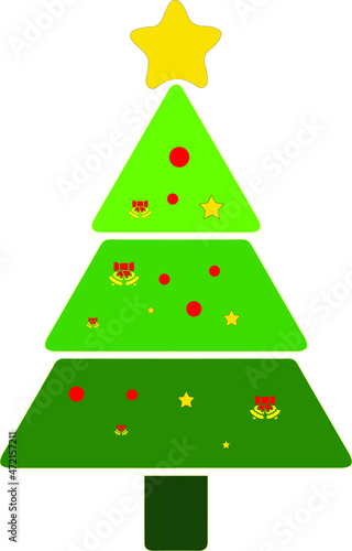 Christmas Tree, Set of Christmas trees, modern colorful flat Icon Isolated on white background
