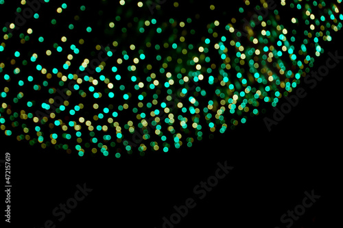 Holiday border of Many small bokeh lights