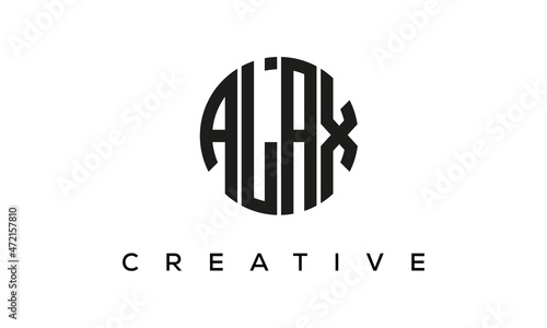 Letters ALAX creative circle logo design vector, 4 letters logo photo