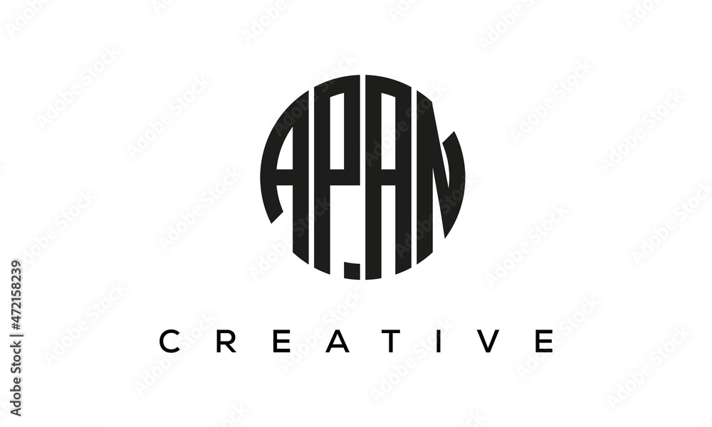 Letters APAN creative circle logo design vector, 4 letters logo Letters APAN creative circle logo design vector, 4 letters logo