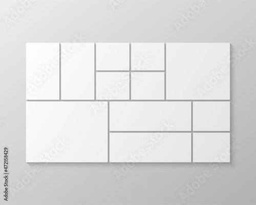Template collage of twelve frames, images, photo