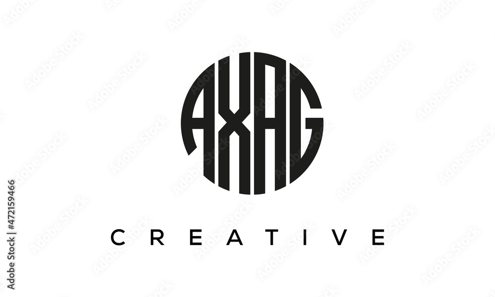 Letters AXAG creative circle logo design vector, 4 letters logo Letters AXAG creative circle logo design vector, 4 letters logo
