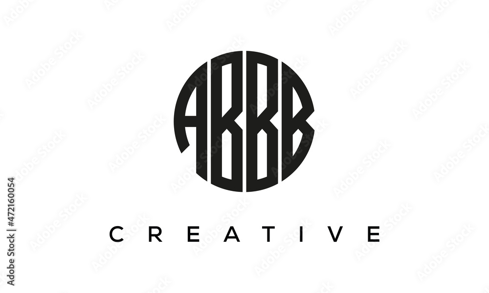Letters ABBB creative circle logo design vector, 4 letters logo Letters ABBB creative circle logo design vector, 4 letters logo