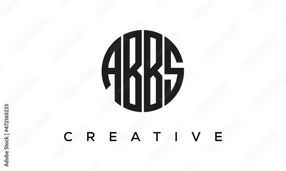 Letters ABBS creative circle logo design vector, 4 letters logo Letters ABBS creative circle logo design vector, 4 letters logo